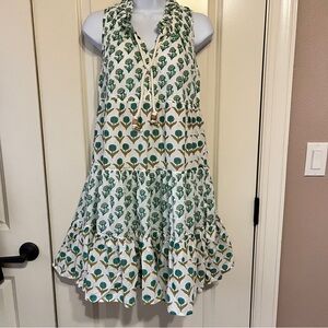 Green and White and Gold Dress